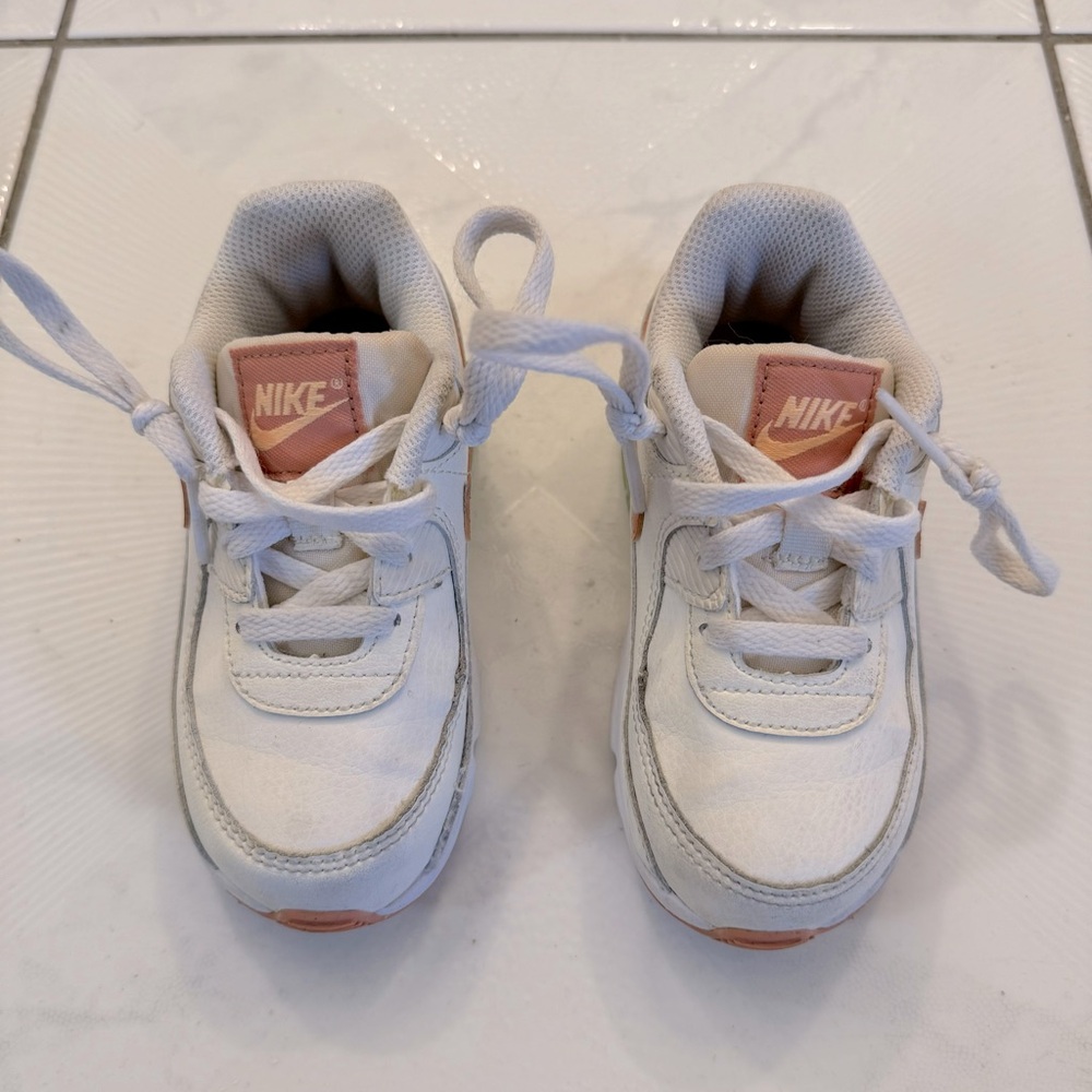 Nike Air Max 90 Leather Little Kids’ Shoes Pale Ivory/ Phantom/Honeydew/Amber